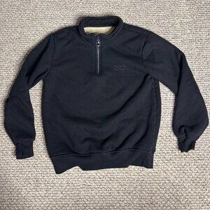 Nseq Fashion Black Quarter Zip Sweater Fuzzy Inside Size Small